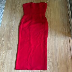 Callan strapless crepe midi dress